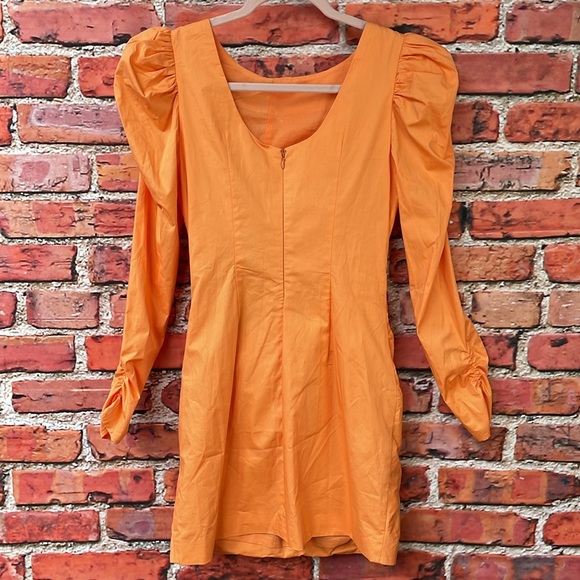 Orange Elliatt Ruffled Long Sleeve Bodycon Zya Mini Dress - Picture 8 of 15